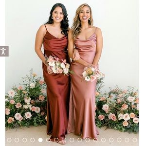 Revelry Skye Satin Dress Silver Sage